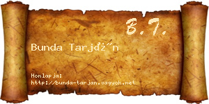 Bunda Tarján névjegykártya